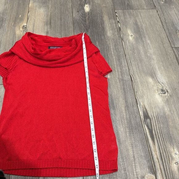 Jones New York Cap Sleeve Cowl Neck Sweater Bright Red - Picture 6 of 7